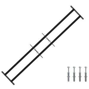 vidaXL S&auml;kerhetsgaller f&ouml;r F&ouml;nster med 2 Korsk&aring;por 3 pcs 93-174 cm