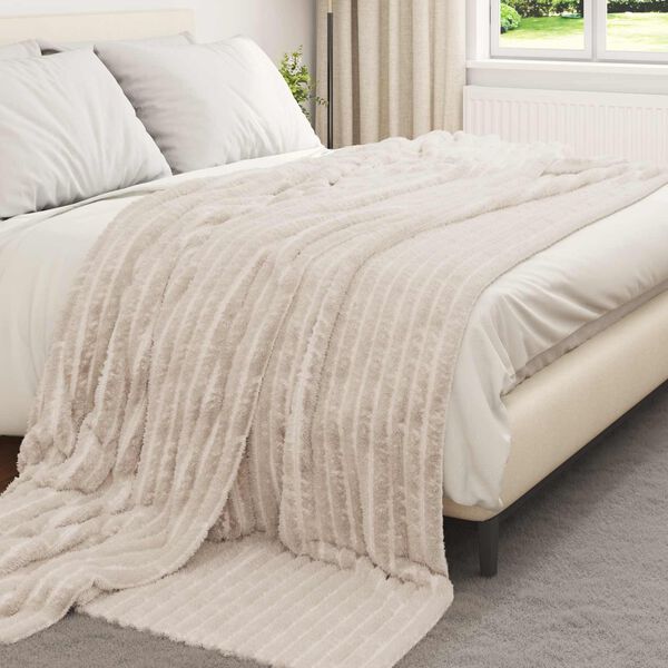 vidaXL Kastfilt Beige 240 x 220 cm Fleece