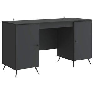 vidaXL Skrivbord Svart 142,5 x 50 x 75 cm Konstruerat tr&auml;