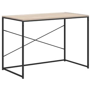 vidaXL Datorbord svart och ek 110x60x70 cm sp&aring;nskiva