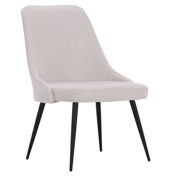 vidaXL Matstolar 6 st gr&auml;ddvit tyg