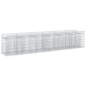 vidaXL Gabion upph&ouml;jd s&auml;ng 2 st 300 x 50 x 60 cm Galvaniserat st&aring;l