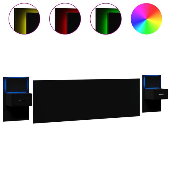 vidaXL S&auml;nggavel med l&aring;dor svart 240 cm konstruerat tr&auml;