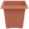 vidaXL Kvadratisk Blomkruka 24 pcs Murgr&ouml;n 16 x 16 x 14 cm Plast