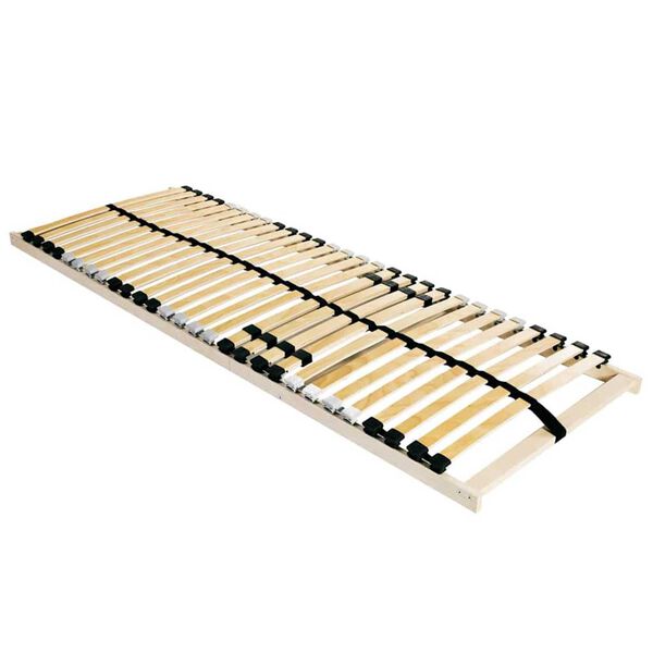 vidaXL Ribbad sängbotten Brun 90 x 190 cm Massivt bokträ