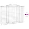 vidaXL Gabioner b&aring;gformade 50 st 200x50x140/160 cm galvaniserat j&auml;rn
