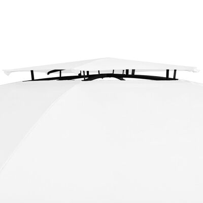 vidaXL Paviljong med draperier 360x312x265 cm vit 180 g/m²