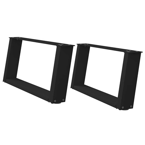 vidaXL Soffbordsben U-formade 2 st svarta 60x(30-31) cm stål