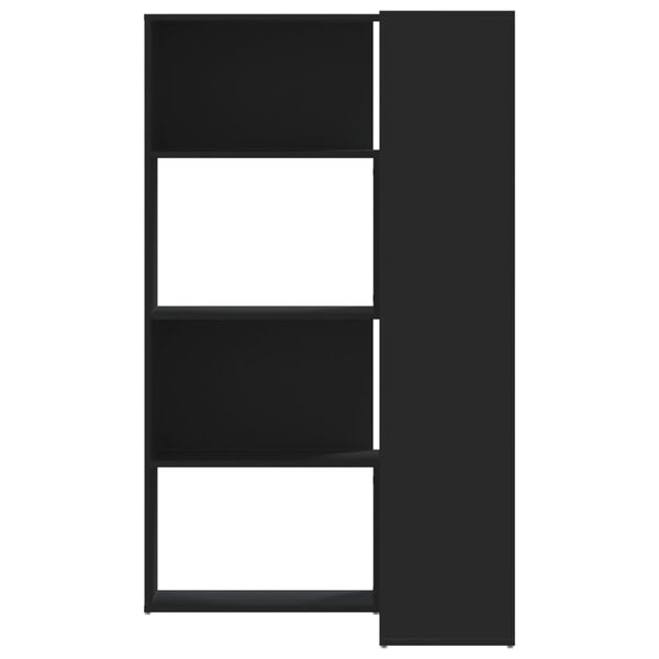 vidaXL Bokhylla hörn 4 hyllplan svart 85x85x140 cm konstruerat trä