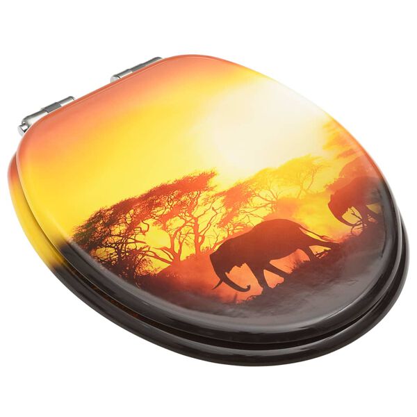 vidaXL Toalettsitsar med mjuk stängning 2 st MDF savann