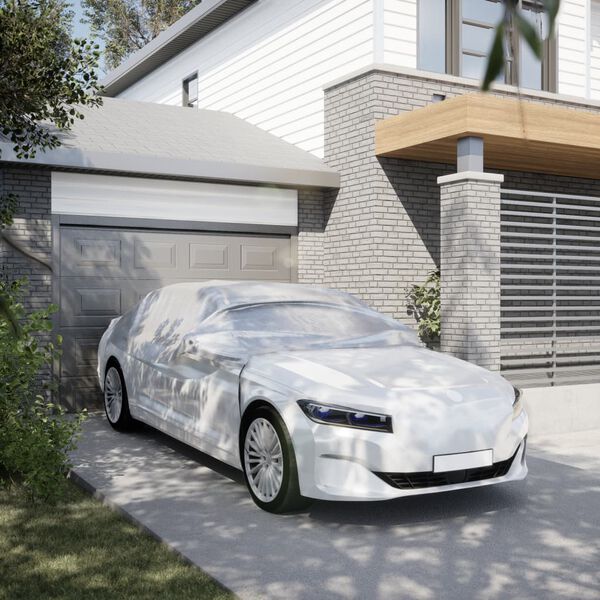 vidaXL Toppkapell f&ouml;r bil med krokar silver L