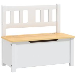 vidaXL F&ouml;rvaringsb&auml;nk barn vit och beige 60x30x55 cm MDF