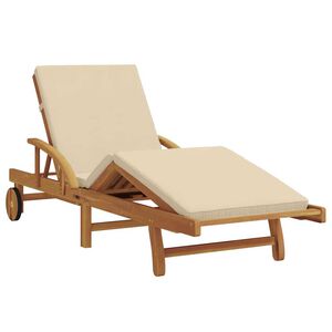 vidaXL Solstol Reclining Beige 200 x 67 x 84 cm Massivt Akaciaträ