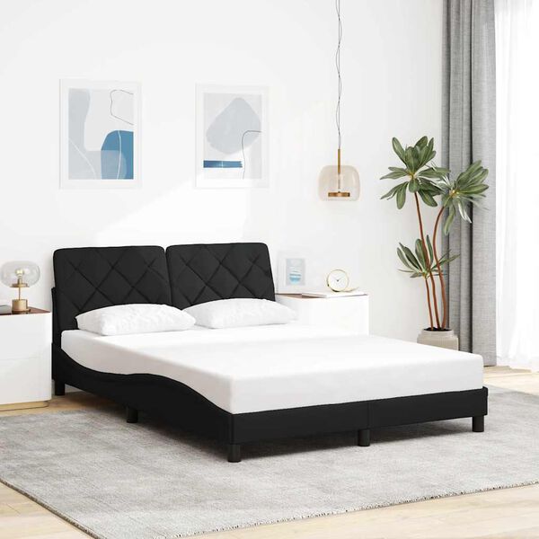 vidaXL Bed Frame without Mattress Black 120x200 cm Fabric