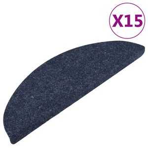 vidaXL Trappstegsmattor sj&auml;lvh&auml;ftande 15 st 56x17x3 cm bl&aring;