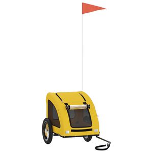 vidaXL Cykelvagn f&ouml;r djur gul oxfordtyg och j&auml;rn