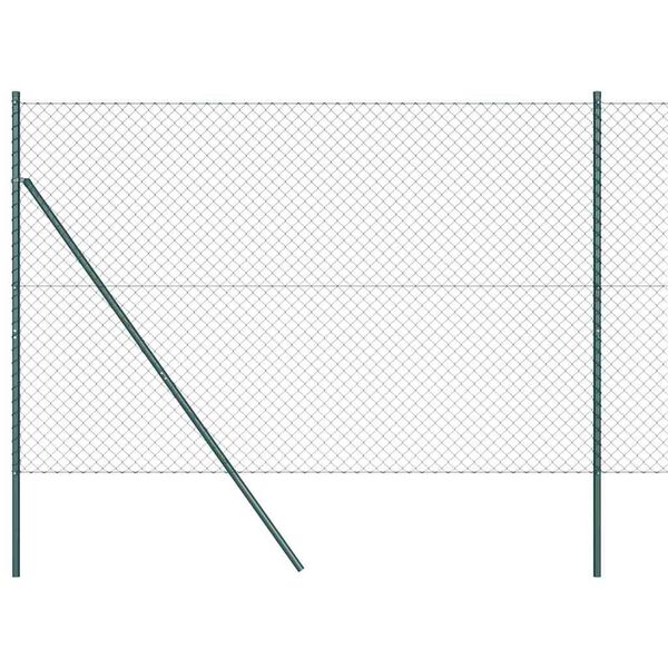 vidaXL St&auml;ngselstolpe Gr&ouml;n 10 x 1,6 m (40 x 40 mm n&auml;t) St&aring;l och PVC