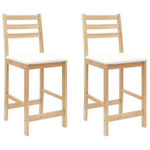 vidaXL Matstolar 2 pcs Naturf&auml;rg 40 x 47,5 x 99,5 cm Massiv Gummitr&auml;