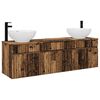 vidaXL Badrumssk&aring;psset 3 st Gammalt tr&auml; 49 x 44,5 x 66,5 cm