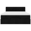 vidaXL Ottomansk s&auml;ng med madrass och LED-lampor svart 140x200 cm tyg