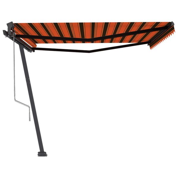 vidaXL Fristående markis automatisk 450x350 cm orange/brun