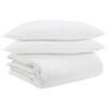 vidaXL T&auml;ckeset med kudde 3 pcs Vit Dunfj&auml;der