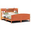 vidaXL Säng med bokhylla utan madrass vaxbrun 200x200cm massiv furu