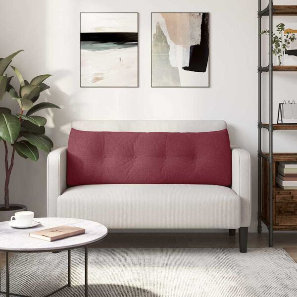 vidaXL Ryggkudde Vinr&ouml;d 140 x 24 x 50 cm tyg