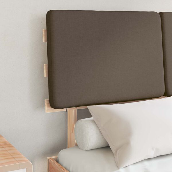 vidaXL Sängram med Klädd Huvudgavel Taupe 120 x 200 cm Massiv furu