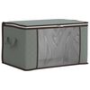 vidaXL F&ouml;rvaringsl&aring;da med transparent sidof&ouml;nster Gr&aring; 55 x 35 x 32 cm