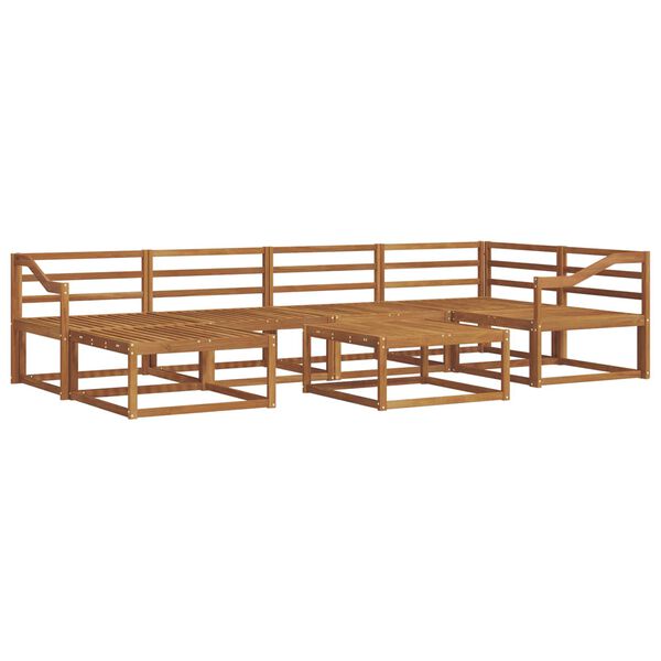vidaXL Utomhussoffset 7 pcs Naturf&auml;rg Massivt Akaciatr&auml;