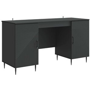 vidaXL Skrivbord Svart 142,5 x 50 x 75 cm Konstruerat tr&auml;