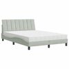 vidaXL Bed with Mattress "Hanko" Light Grey 120x200 cm Velvet