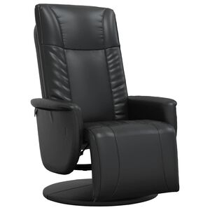 vidaXL Reclinerf&aring;t&ouml;lj med fotst&ouml;d svart konstl&auml;der