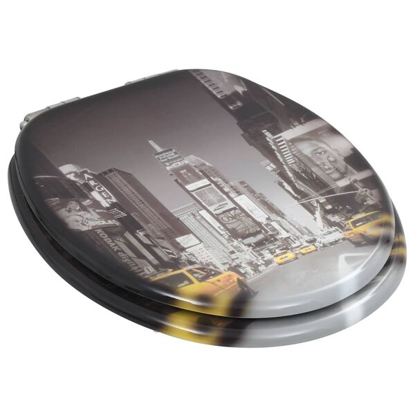 vidaXL Toalettsitsar med mjuk st&auml;ngning 2 st MDF New York