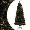 vidaXL Fiberoptisk julgran 180 cm 24 LED-lampor Varmvit PVC Gr&ouml;n
