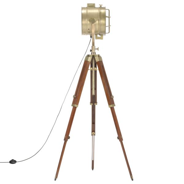 vidaXL Golvlampa massivt mangoträ 165 cm