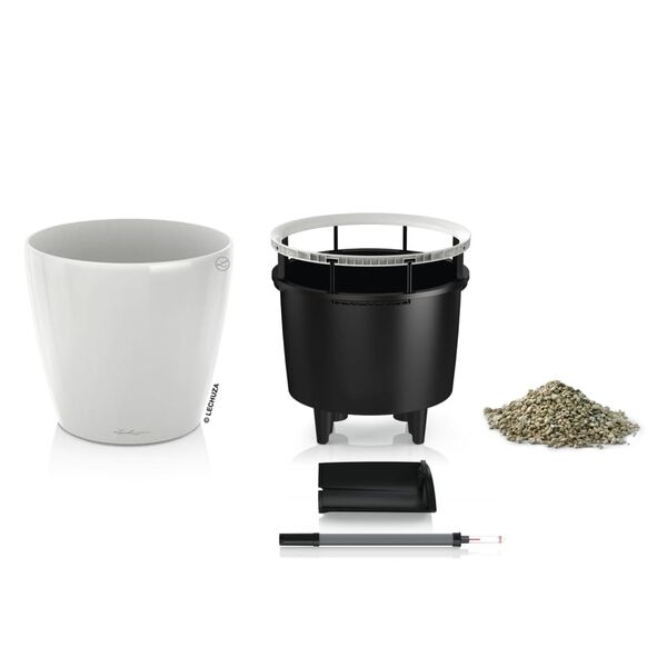 LECHUZA Blomkruka CLASSICO LS 21 ALL-IN-ONE vit h&ouml;gglans