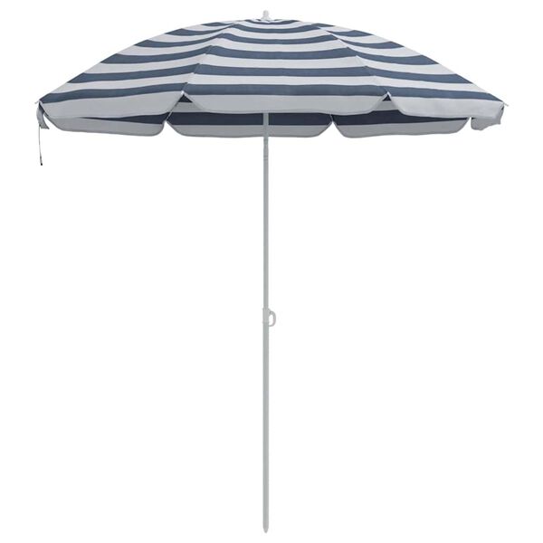 vidaXL Badparasol Bl&aring; och Vit 206 x 206 x 212 cm Polyester och metall