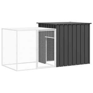 vidaXL Kaninbur antracit 200x91x100 cm galvaniserat st&aring;l