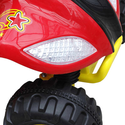 vidaXL Elektrisk fyrhjuling för barn röd och svart