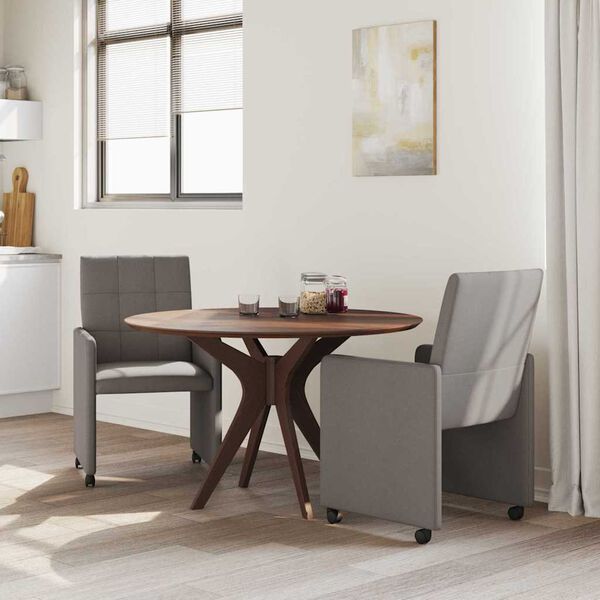 vidaXL Matstolar med hjul med hjul 2 pcs Taupe 58 x 65 x 94 cm tyg