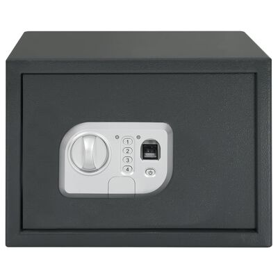 vidaXL Digitalt kassaskåp med fingeravtryck mörkgrå 35x25x25 cm