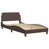 vidaXL Bed with Mattress "Hvar" Brown 100x200 cm Faux Leather