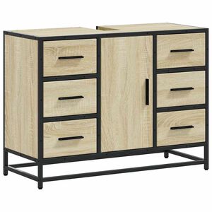 vidaXL Tv&auml;ttst&auml;llssk&aring;p sonoma-ek 80x33x60 cm konstruerat tr&auml;