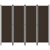 vidaXL Rumsavdelare 4 paneler brun 200x180 cm