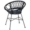 vidaXL Matstol 2 pcs Svart 49 x 51 x 81 cm Rattan och J&auml;rn