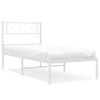 vidaXL S&auml;ngram med huvudgavel metall vit 100x200 cm
