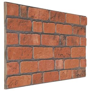 vidaXL V&auml;ggpaneler 10 st 100 x 50 cm Terracotta EPS Skum