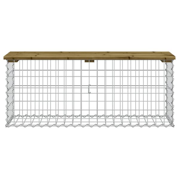 vidaXL Tr&auml;dg&aring;rdsb&auml;nk gabion-design 103x31,5x42 cm impregnerad furu